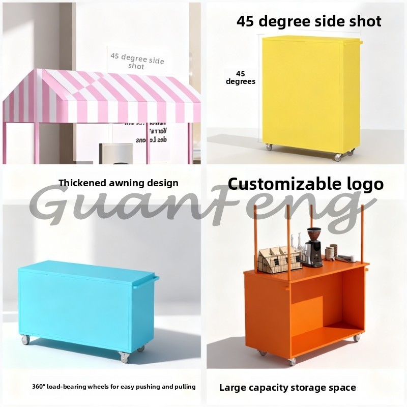 Food Truck With Snacks - Mobile Food Cart, Portable Snack Serving
