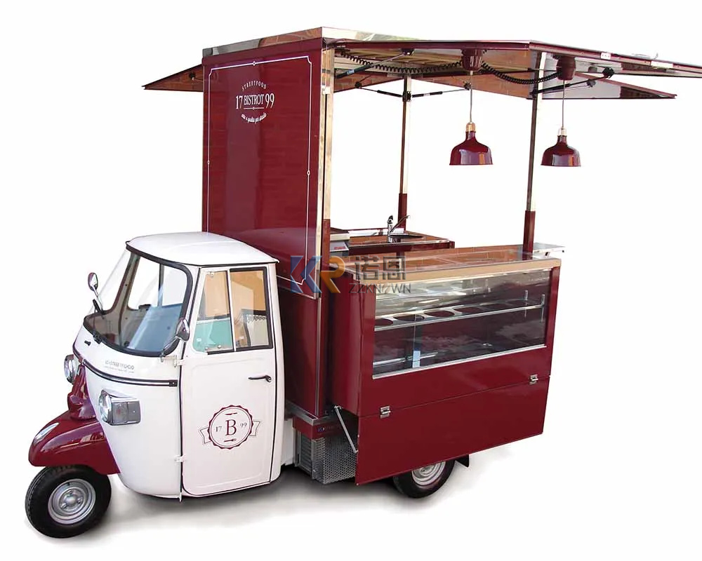 Food Truck With Snacks - Multi-function Coffee Carts Food Trailer Mobile