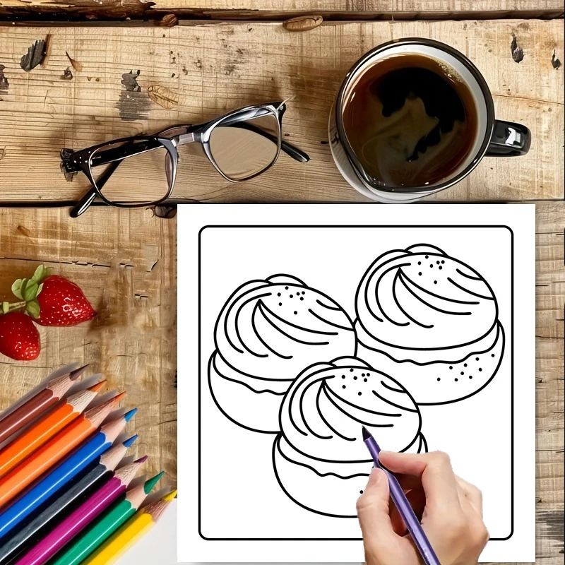Coloring Book Easy Dessert for - Food And Snacks Coloring Book 评论和价格