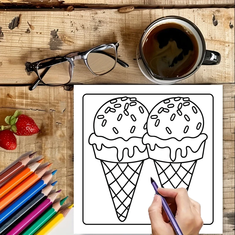 Coloring Book Easy Dessert for - Food And Snacks Coloring Book 评论和价格