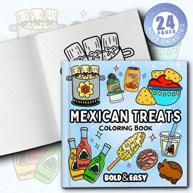 Bold Easy Mexican Treats Color - Food Y Snacks Coloring Book 评论和价格