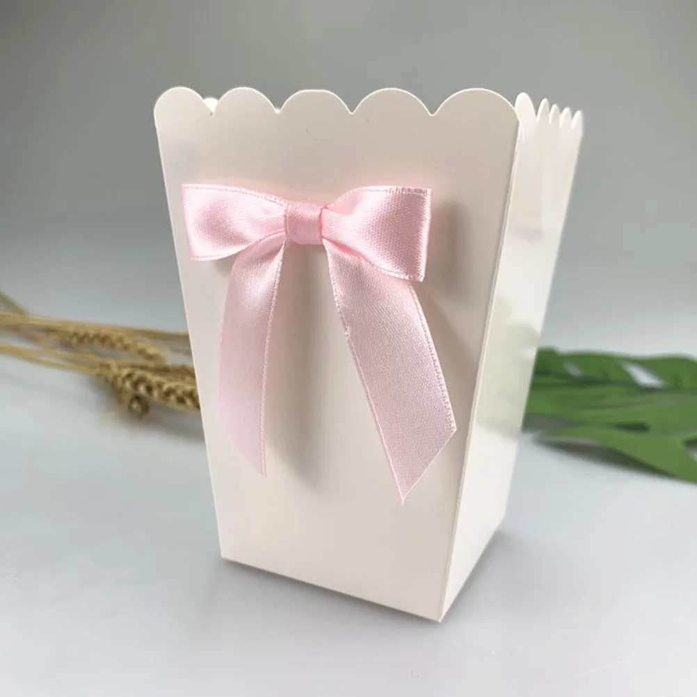 12pcs Pink Bow Popcorn Box Par - Food Snacks For Baby Shower 评论和价格