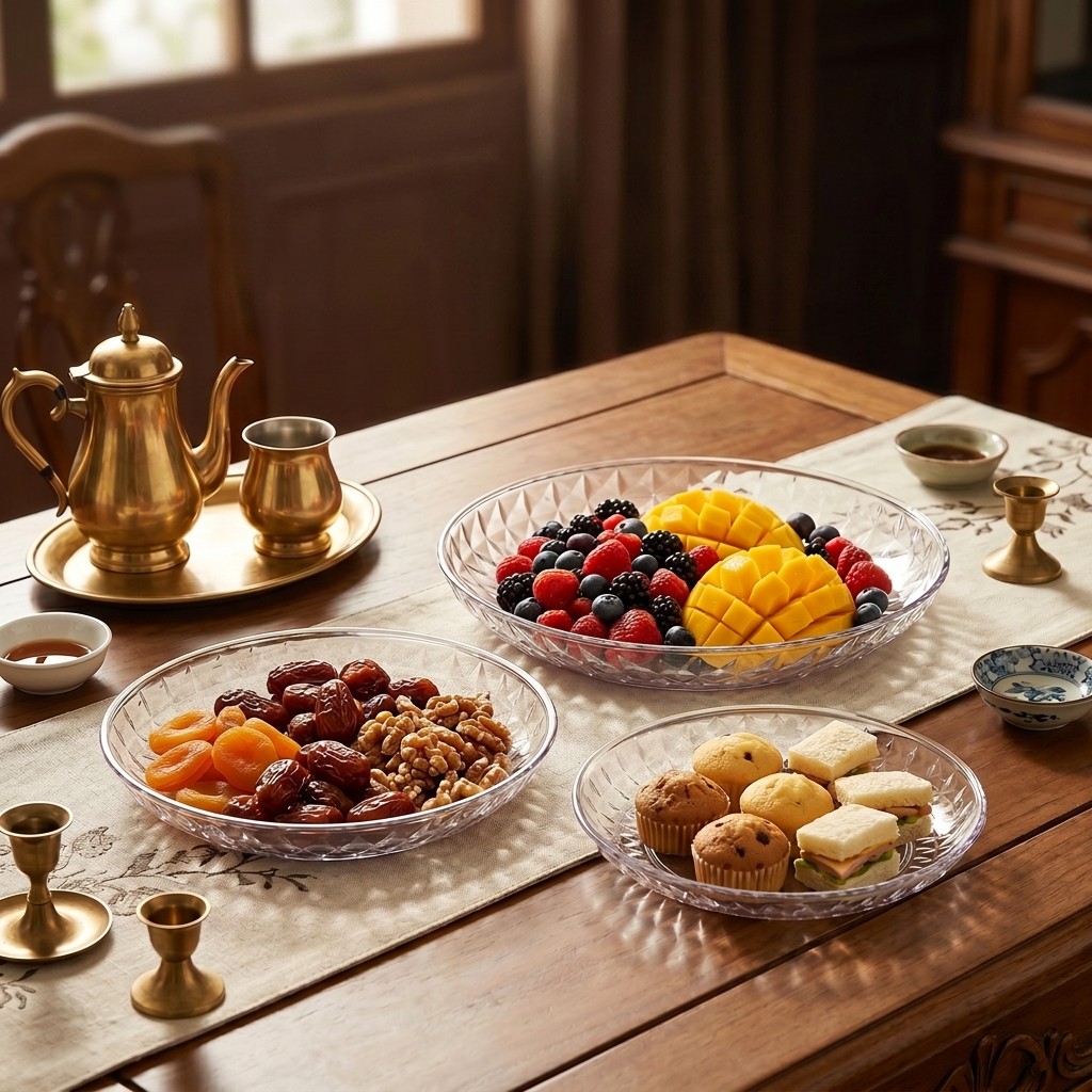Clear Plastic Serving Tray Rou - Food Platter Snacks 评论和价格