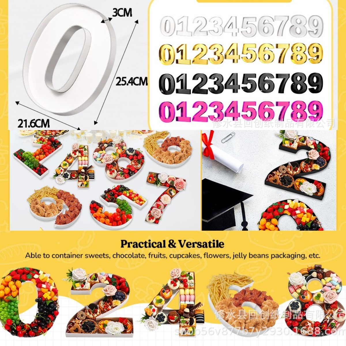 0-9 Number Food Trays Birthday - Food Snacks For Baby Shower 评论和价格