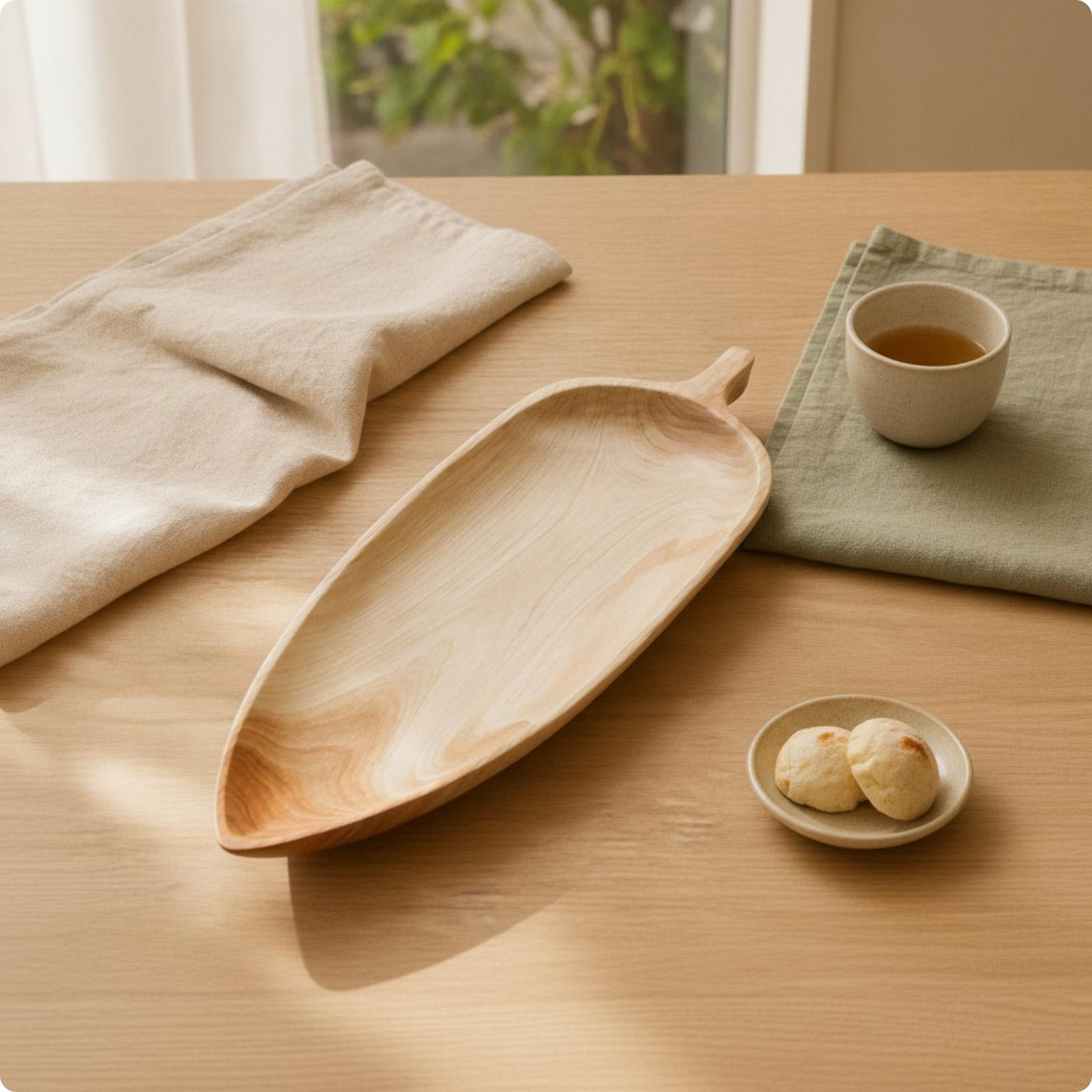 Elegant Beech Wood Serving Tra - Food Platter Snacks 评论和价格