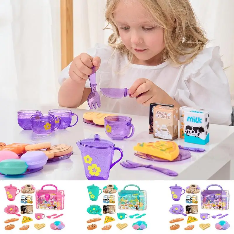 Toy Tea Set For Little Girls T - Food Snacks For Kids Party 评论和价格