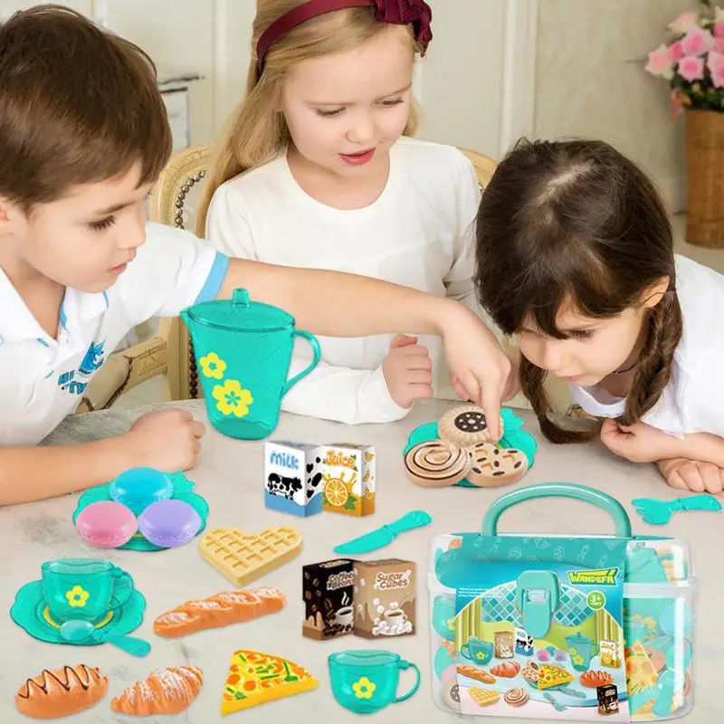 Toy Tea Set For Little Girls T - Food Snacks For Kids Party 评论和价格