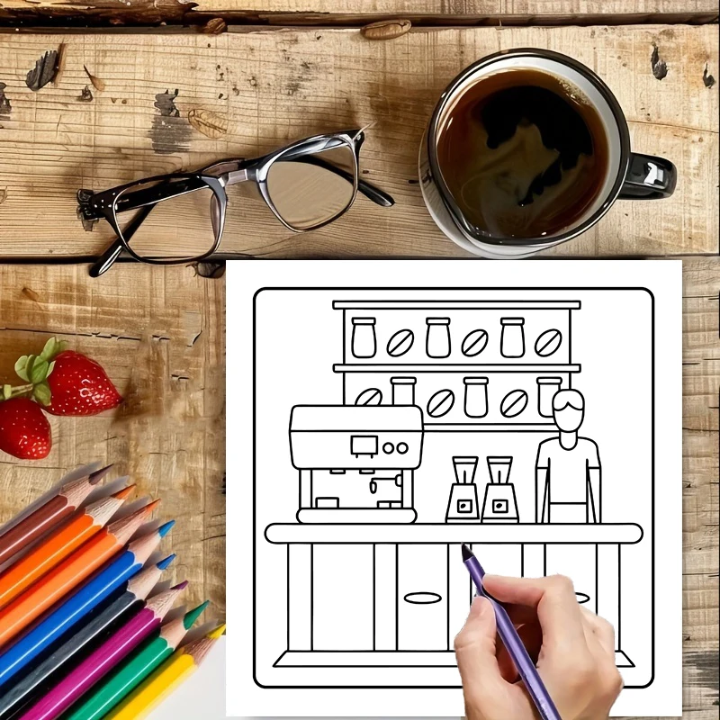 Coloring Book Coffee Lovers fo - Food And Snacks Coloring Book 评论和价格