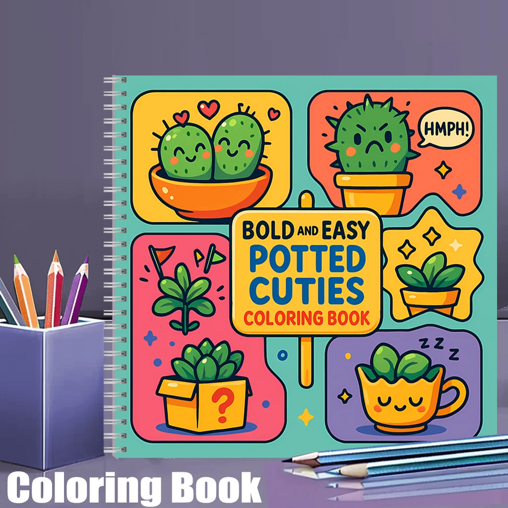 Easy Potted Cuties Coloring Bo - Food And Snacks Coloring Book 评论和价格