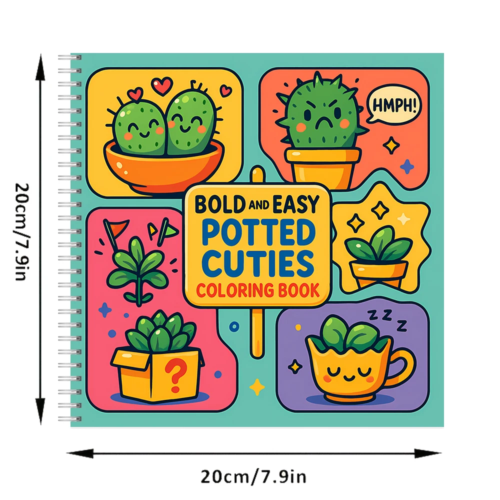 Easy Potted Cuties Coloring Bo - Food And Snacks Coloring Book 评论和价格