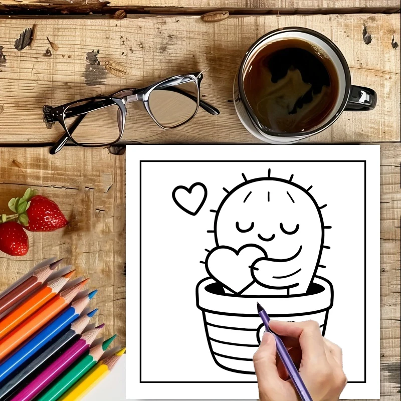 Easy Potted Cuties Coloring Bo - Food And Snacks Coloring Book 评论和价格