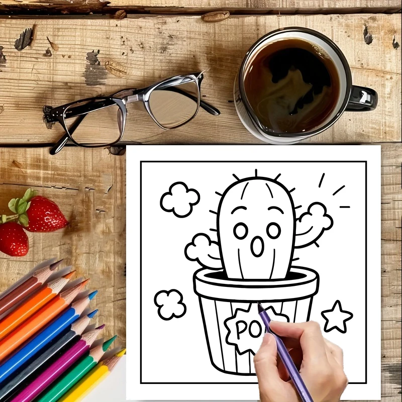 Easy Potted Cuties Coloring Bo - Food And Snacks Coloring Book 评论和价格