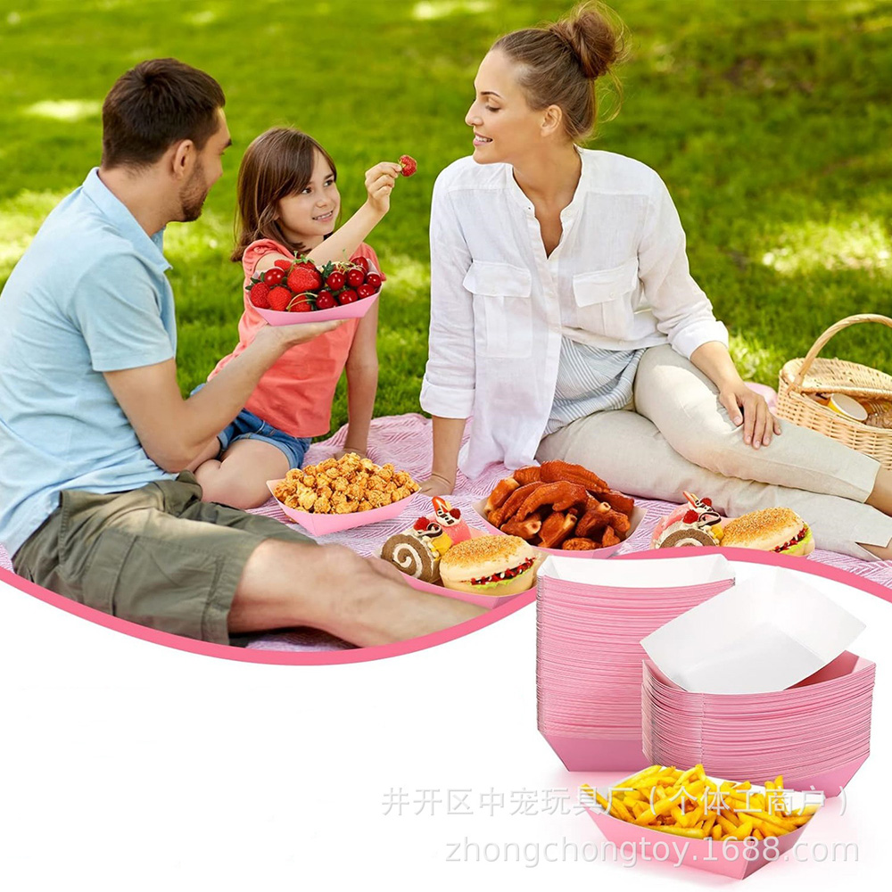 6-30pcs Solid Color Paper Boat - Food Snacks For Baby Shower 评论和价格